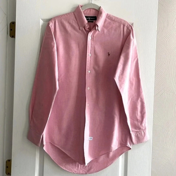 Ralph lauren Oxford Long-Sleeve button down Shirt Faded red Size 14 1/2-33 - Picture 3 of 12